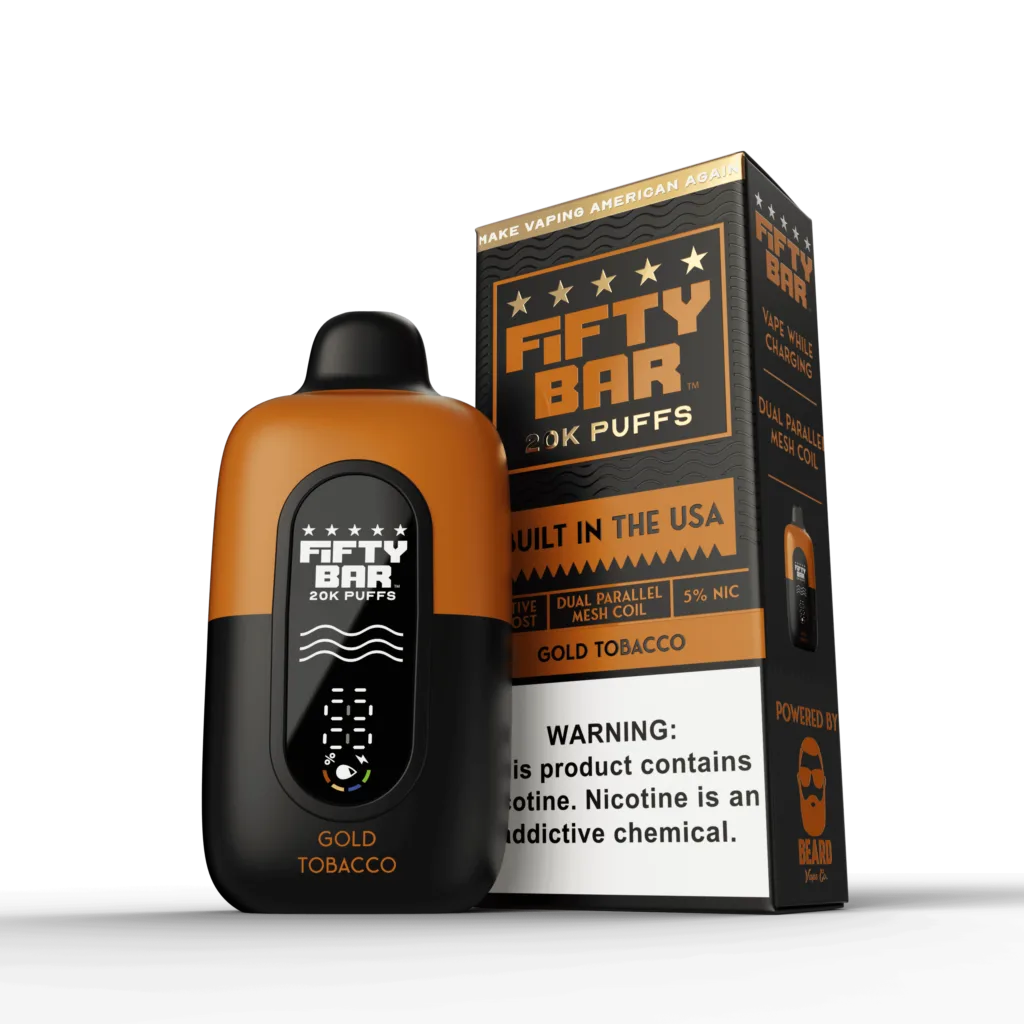 Fifty Bar V2 Powered by Beard Vape Co. 20K Puffs Disposable Vape - Display of 5 (MSRP $19.99 Each)