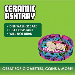 ROUND CERAMIC ASHTRAY D 5CT DISPLAY - SMDistro