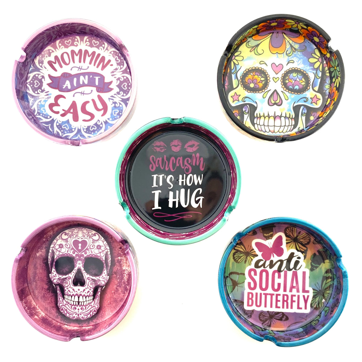 ROUND CERAMIC ASHTRAY D 5CT DISPLAY - SMDistro