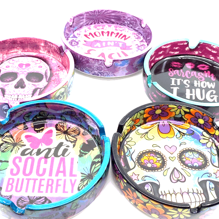ROUND CERAMIC ASHTRAY D 5CT DISPLAY
