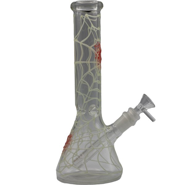 10" SPIDER WEB GLOW IN THE DARK BONG - SMDistro