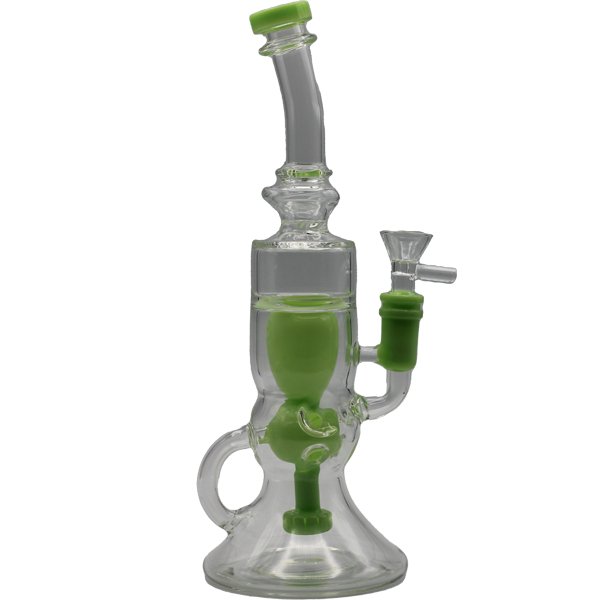 11" GREEN CARB HOLES BONG - SMDistro