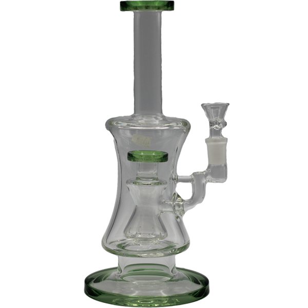 11" GREEN DISC PERC BONG - SMDistro