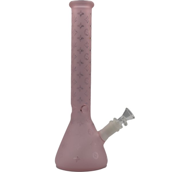 12" FROSTED PINK BEAKER BONG - SMDistro