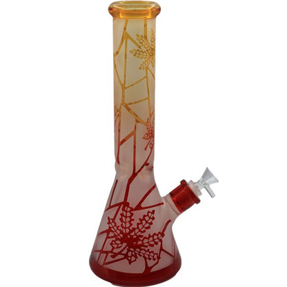 14" FROSTED FALL DESIGN BEAKER BONG - SMDistro