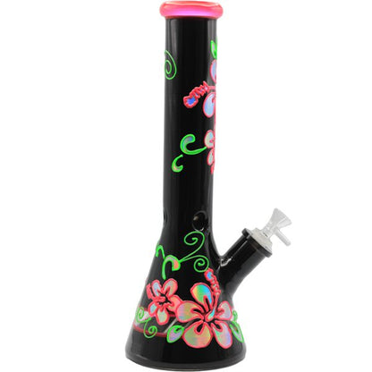 14" PINK FLOWER BONG - SMDistro