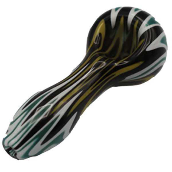 4.5" LIME YELLOW WHITE & GREEN STRIPED BOWL - SMDistro