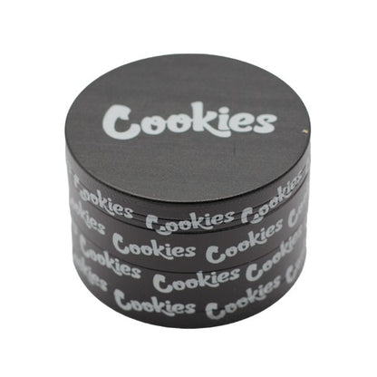 63MM GRINDER 4 PARTS ZINC ALLOY COOKIES BLACK - SMDistro