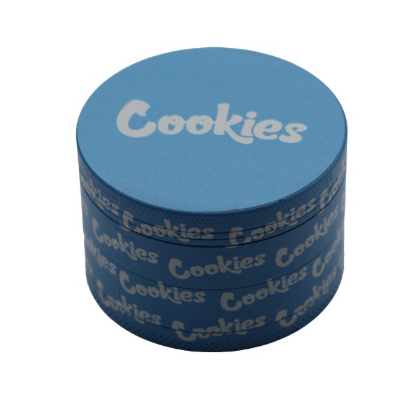 63MM GRINDER 4 PARTS ZINC ALLOY COOKIES SKY BLUE - SMDistro