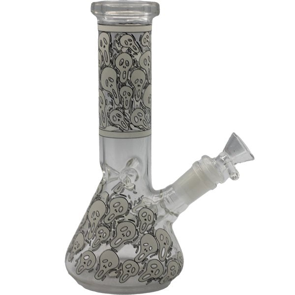 8" SPOOKY DESIGN BEAKER BONG - SMDistro