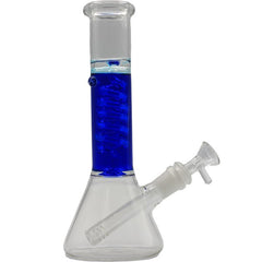 9" BLUE SPIRAL PERC CLEAR BONG - SMDistro