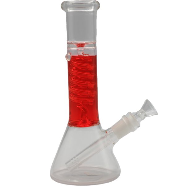 9" RED SPIRAL CLEAR BONG - SMDistro