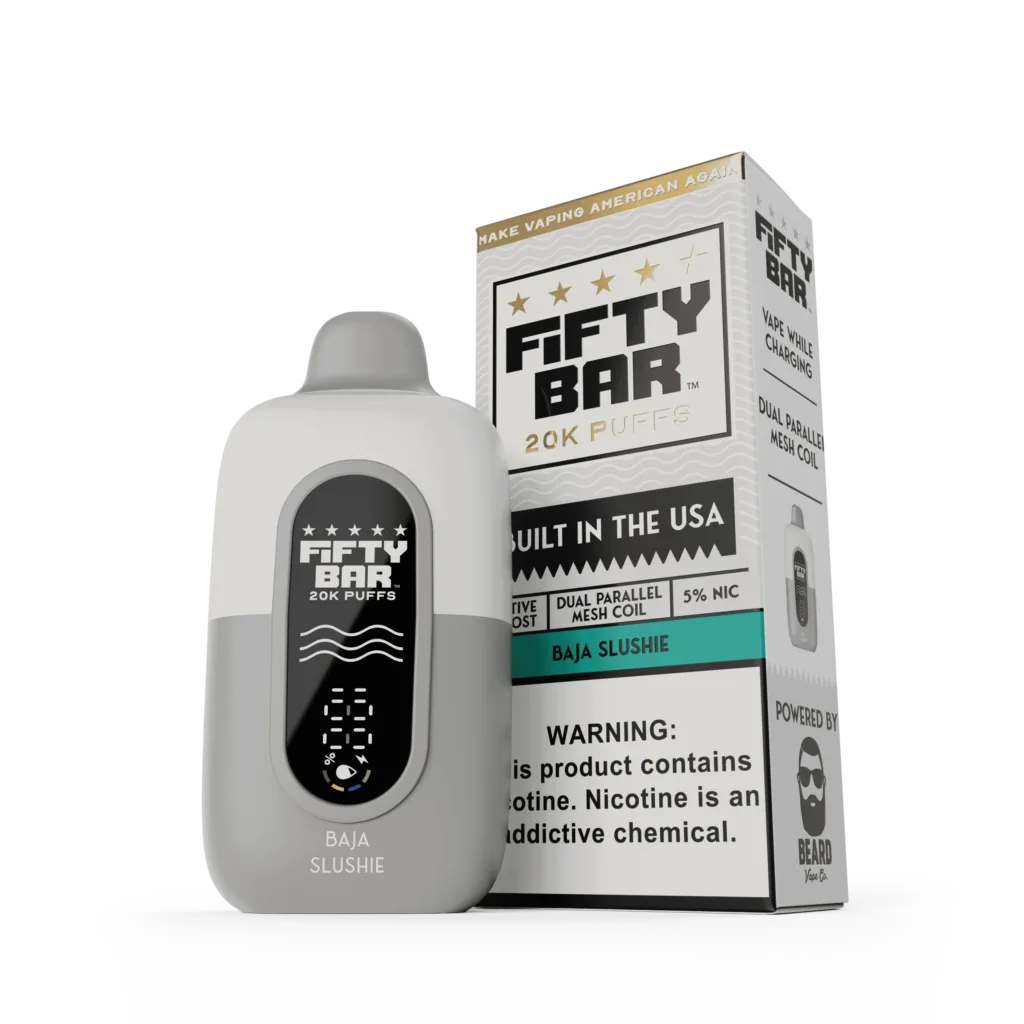 Fifty Bar V2 Powered by Beard Vape Co. 20K Puffs Disposable Vape - Display of 5 (MSRP $19.99 Each)