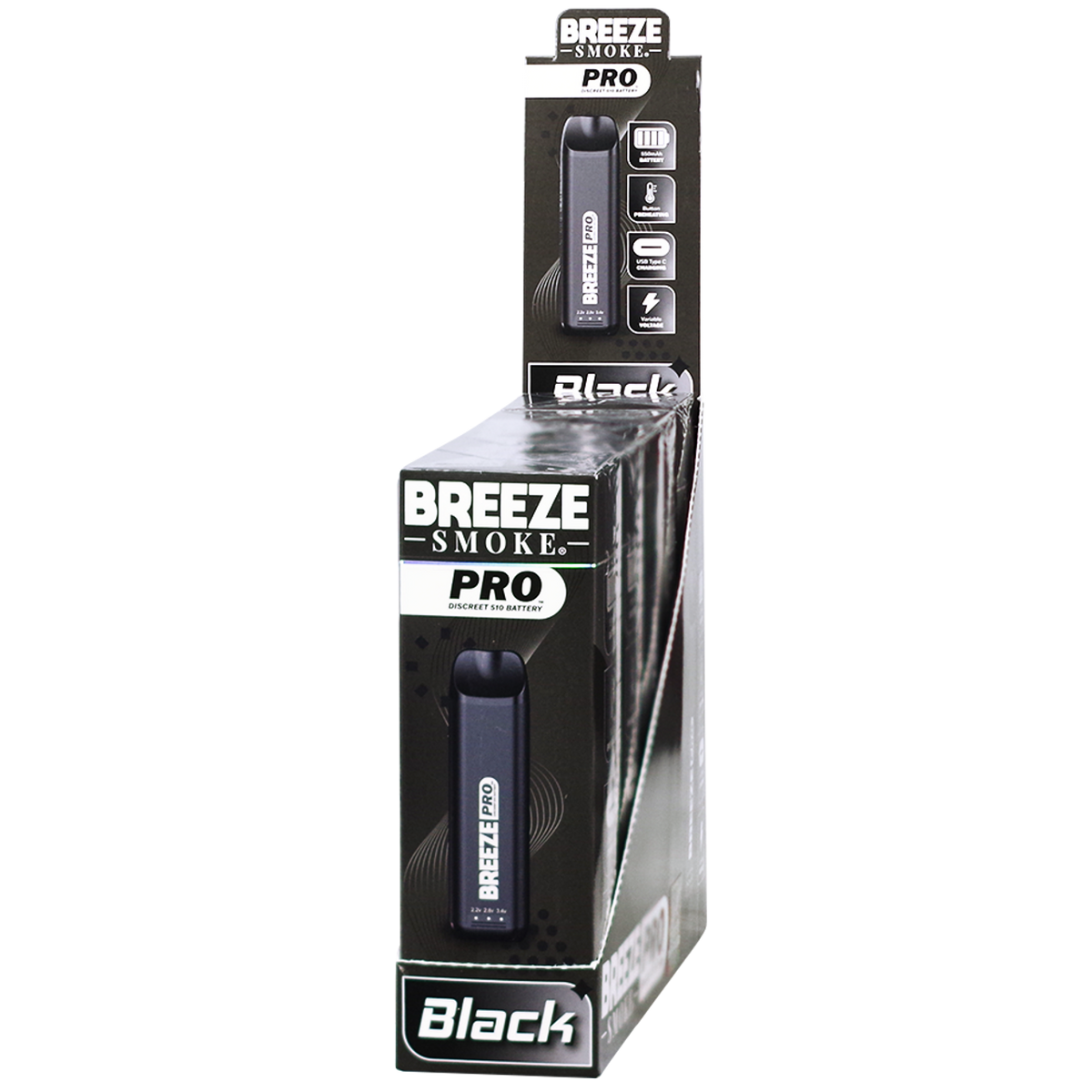 Breeze Smoke Pro Discreet Edition 510 Battery 5ct of Display (MSRP $17.99 Each)