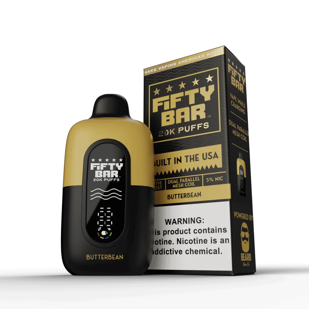 Fifty Bar V2 Powered by Beard Vape Co. 20K Puffs Disposable Vape - Display of 5 (MSRP $19.99 Each)