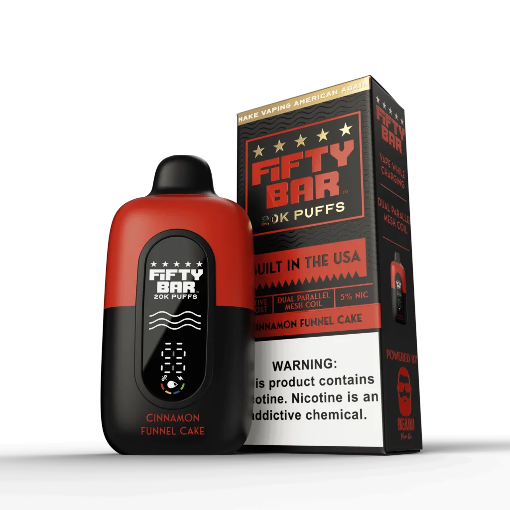 Fifty Bar V2 Powered by Beard Vape Co. 20K Puffs Disposable Vape - Display of 5 (MSRP $19.99 Each)