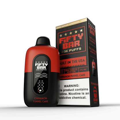 Fifty Bar V2 Powered by Beard Vape Co. 20K Puffs Disposable Vape - Display of 5 (MSRP $19.99 Each)