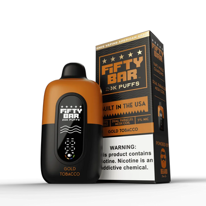Fifty Bar V2 Powered by Beard Vape Co. 20K Puffs Disposable Vape - Display of 5 (MSRP $19.99 Each)
