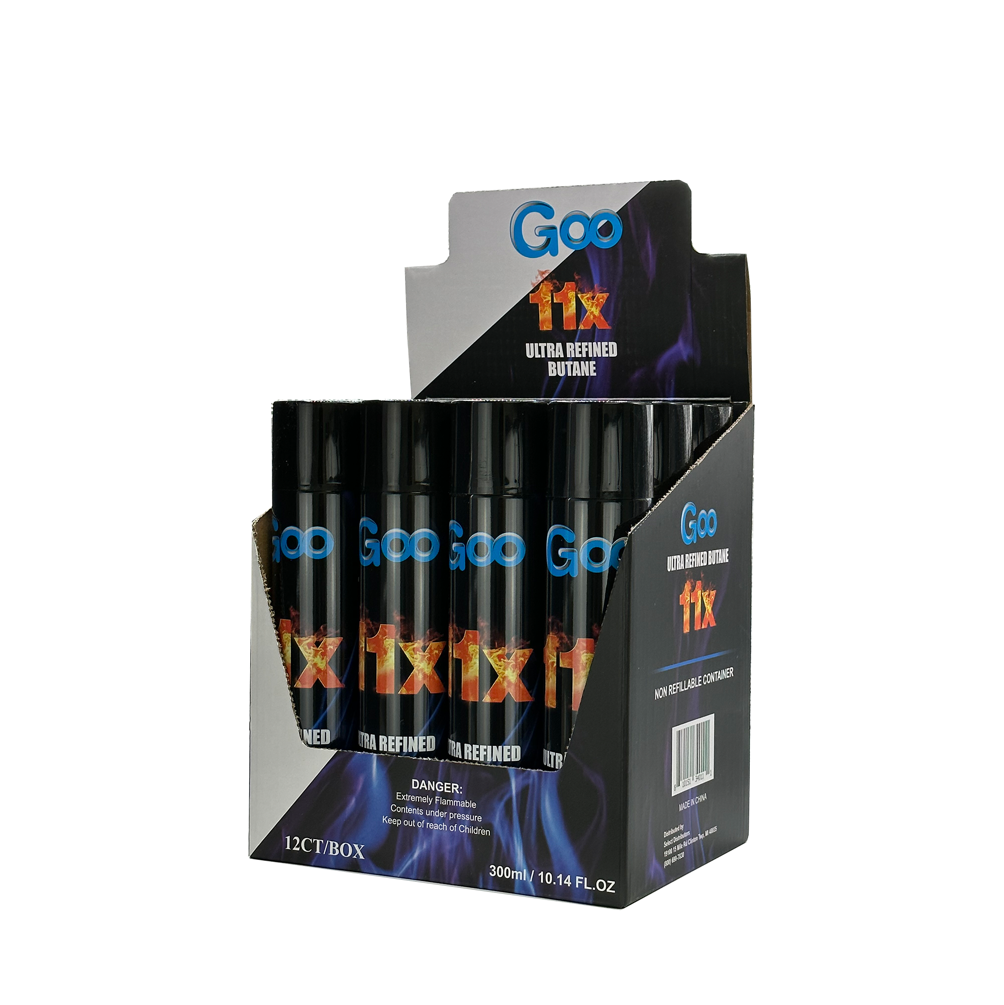 Goo 11x Refined Butane 12ct Display - 300ml Premium Butane - SMDistro