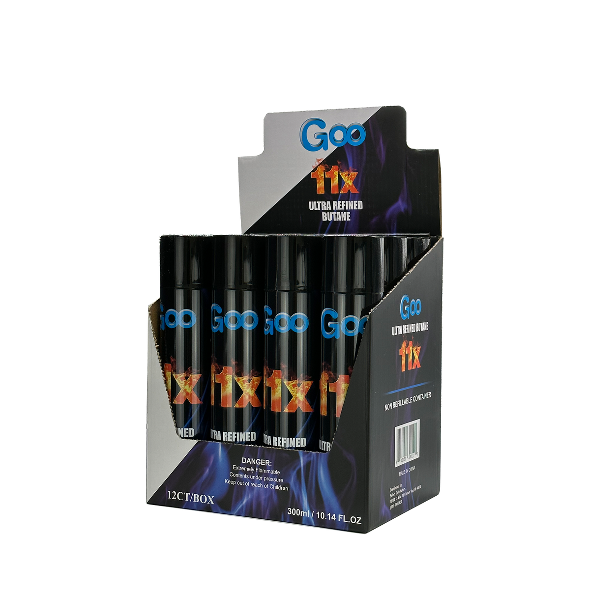 Goo 11x Refined Butane 12ct Display - 300ml Premium Butane - SMDistro