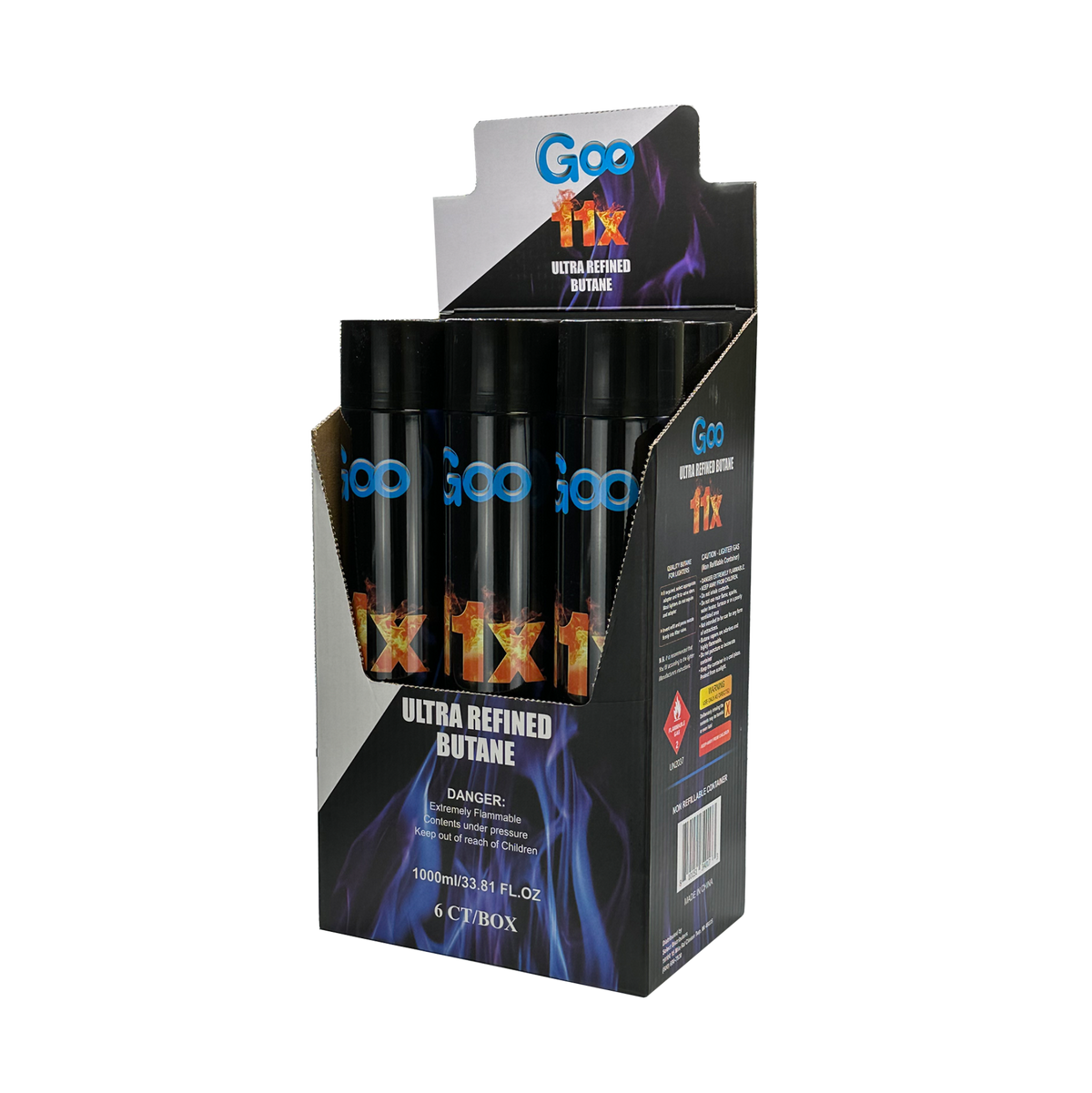 Goo 11x Refined Butane 6ct Display - 1000ml Premium Butane - SMDistro