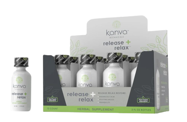 Kanva Botanicals Kava & Kanna Shots Release & Relax Display of 12 (MSRP $8.99 Each)