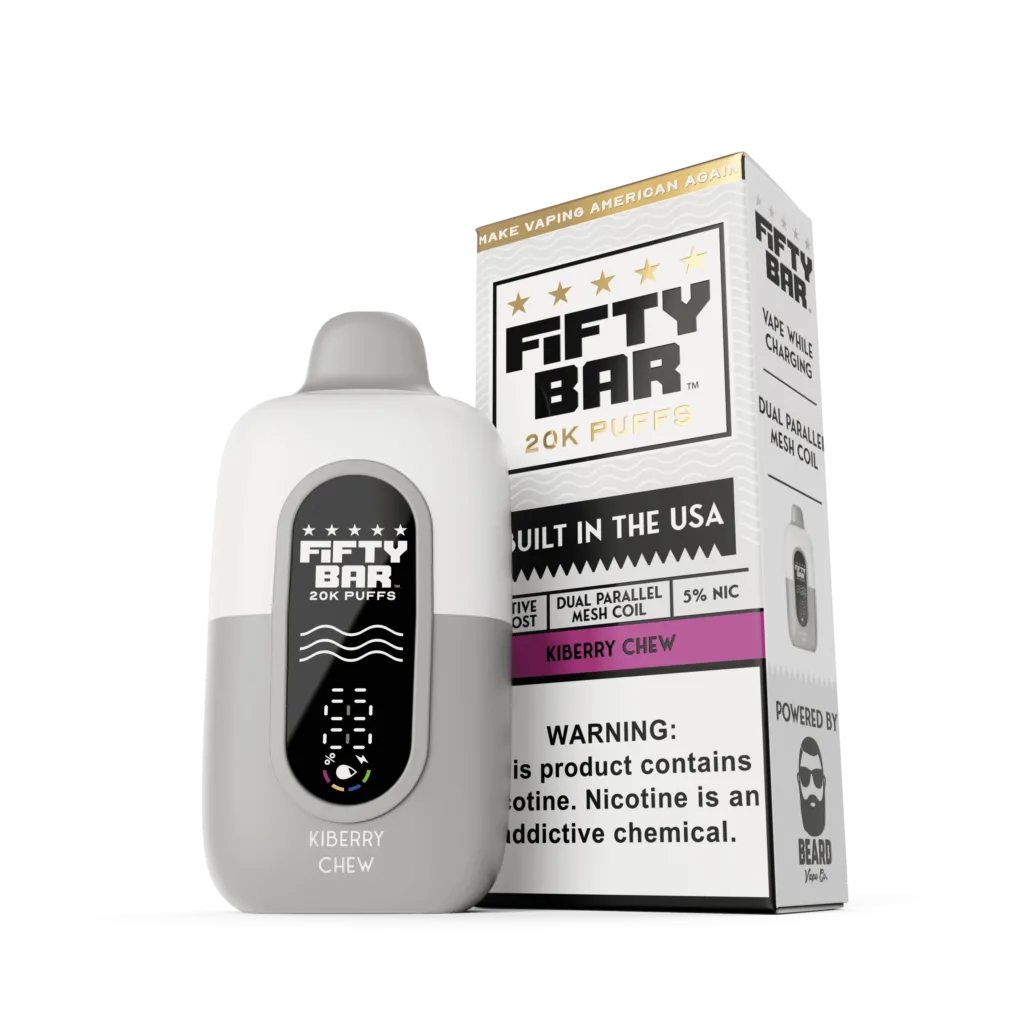 Fifty Bar V2 Powered by Beard Vape Co. 20K Puffs Disposable Vape - Display of 5 (MSRP $19.99 Each)