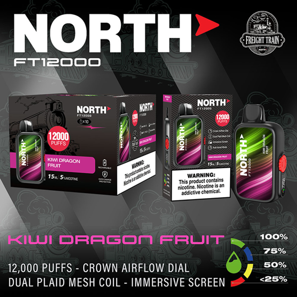 North FT12000 Disposable Vape - Kiwi Dragon Fruit