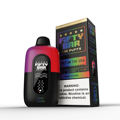 Fifty Bar V2 Powered by Beard Vape Co. 20K Puffs Disposable Vape - Display of 5 (MSRP $19.99 Each)