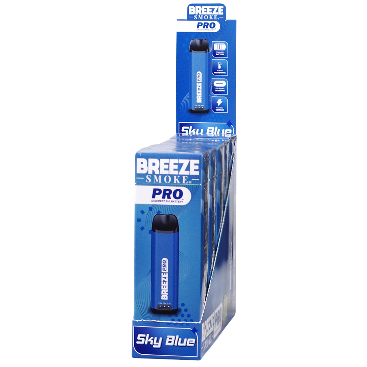 Breeze Smoke Pro Discreet Edition 510 Battery 5ct of Display (MSRP $17.99 Each)