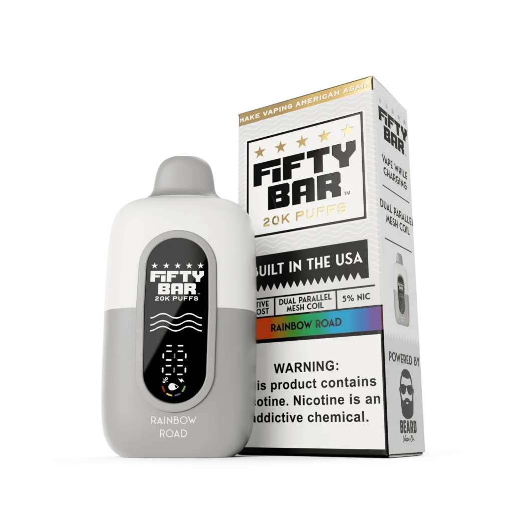 Fifty Bar V2 Powered by Beard Vape Co. 20K Puffs Disposable Vape - Display of 5 (MSRP $19.99 Each)