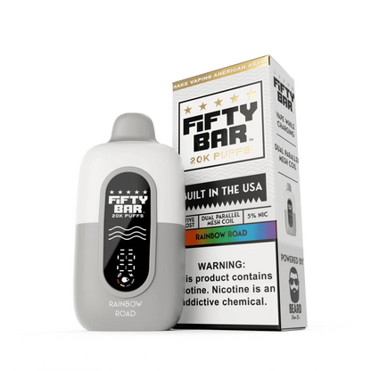 Fifty Bar V2 Powered by Beard Vape Co. 20K Puffs Disposable Vape - Display of 5 (MSRP $19.99 Each)