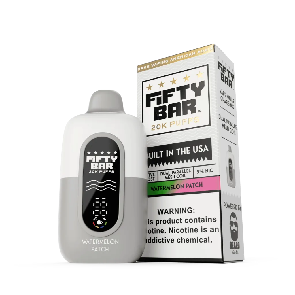 Fifty Bar V2 Powered by Beard Vape Co. 20K Puffs Disposable Vape - Display of 5 (MSRP $19.99 Each)