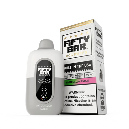 Fifty Bar V2 Powered by Beard Vape Co. 20K Puffs Disposable Vape - Display of 5 (MSRP $19.99 Each)