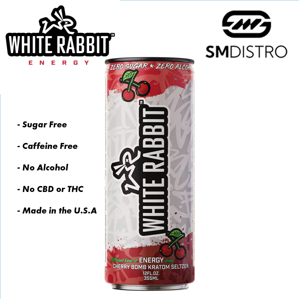 White Rabbit Energy Kratom Seltzer Cherry Bomb - Wholesale | SMDistro
