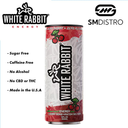 White Rabbit Energy Kratom Seltzer Cherry Bomb - Wholesale | SMDistro