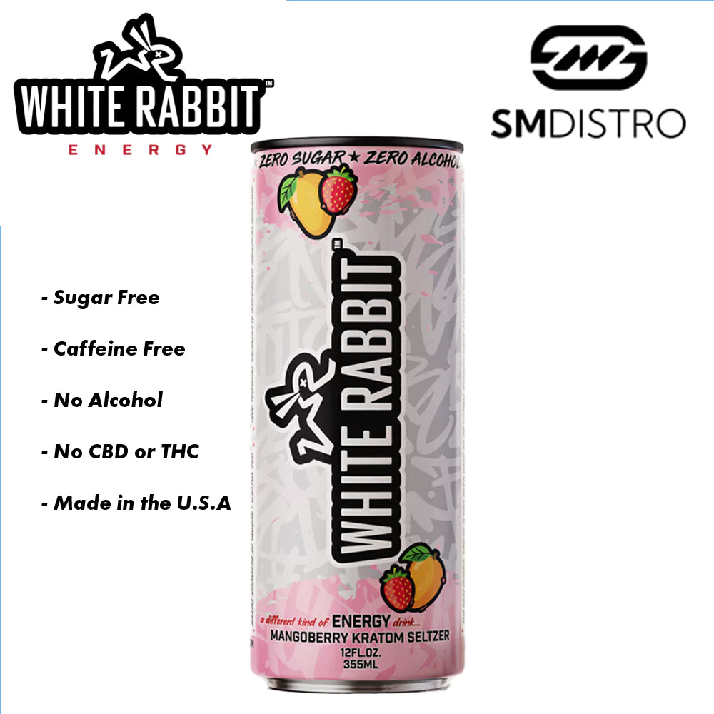 White Rabbit Energy Kratom Seltzer Mango Berry  - Wholesale | SMDistro