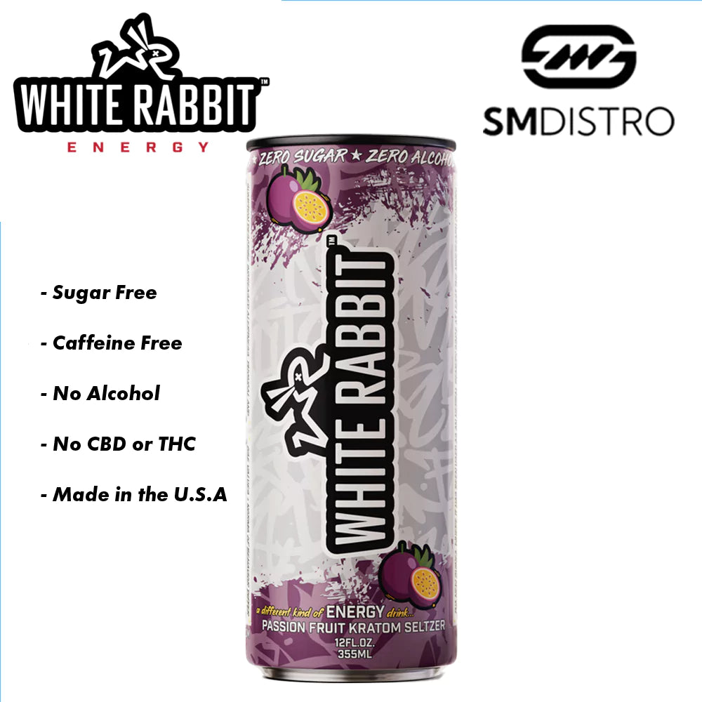 White Rabbit Energy Kratom Seltzer Passion Fruit - Wholesale | SMDistro