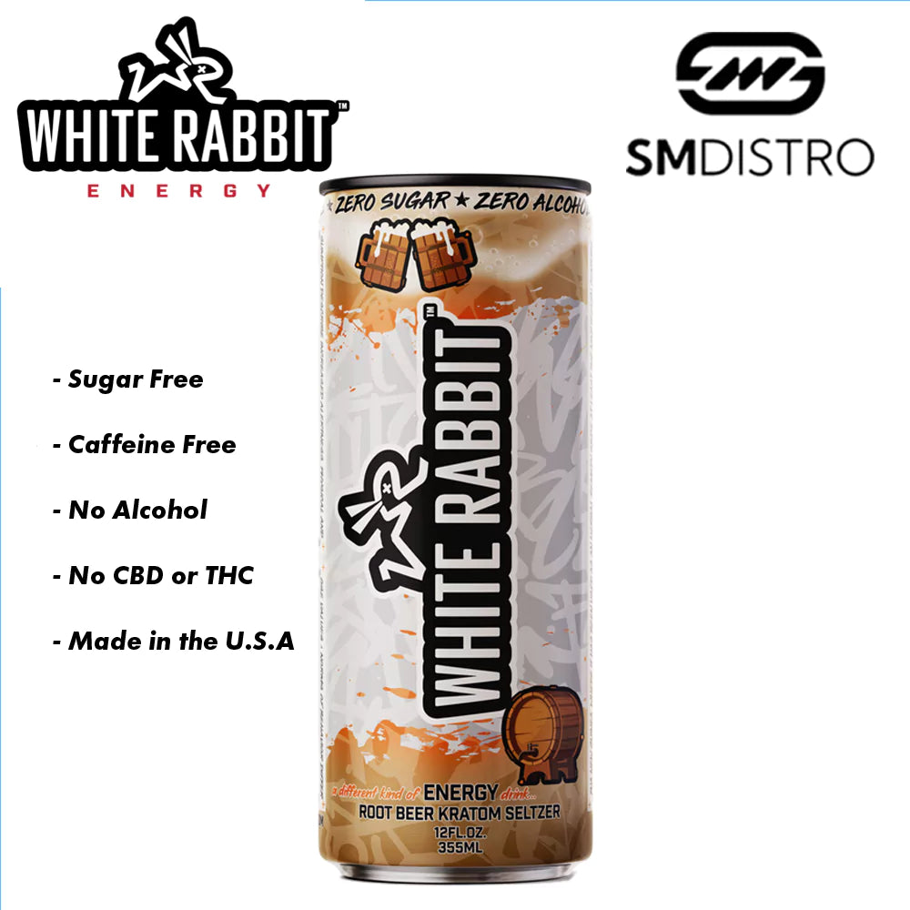 White Rabbit Energy Kratom Seltzer Root Beer - Wholesale | SMDistro