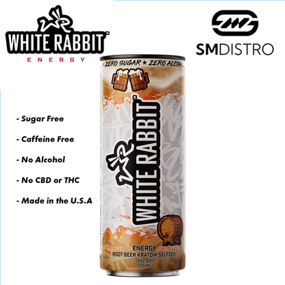 White Rabbit Energy Kratom Seltzer Root Beer - Wholesale | SMDistro
