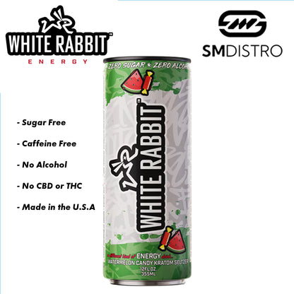 White Rabbit Energy Kratom Seltzer Watermelon Candy - Wholesale | SMDistro