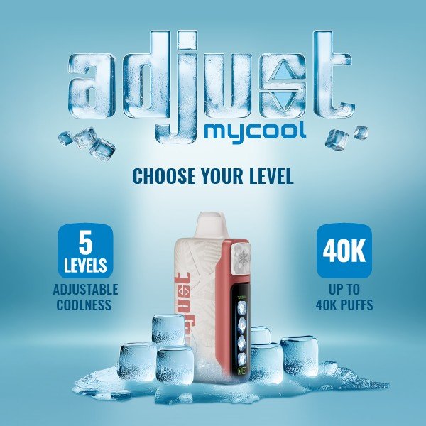 Adjust MyCool 20mL 5% Nicotine 40K Puffs Disposable Vape - Display of 5 (MSRP $29.99 Each) - SMDistro