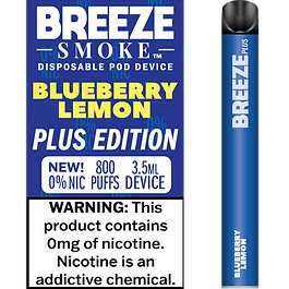 Breeze Plus 3.5mL 650 mAh 0% Salt Nicotine 800 Puffs - Display of 10 (MSRP $7.99 Each) - SMDistro