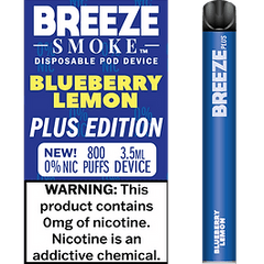 Breeze Plus 3.5mL 650 mAh 0% Salt Nicotine 800 Puffs - Display of 10 (MSRP $7.99 Each) - SMDistro