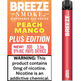 Breeze Plus 3.5mL 650 mAh 0% Salt Nicotine 800 Puffs - Display of 10 (MSRP $7.99 Each) - SMDistro