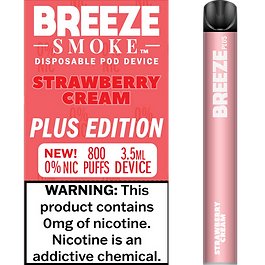 Breeze Plus 3.5mL 650 mAh 0% Salt Nicotine 800 Puffs - Display of 10 (MSRP $7.99 Each) - SMDistro