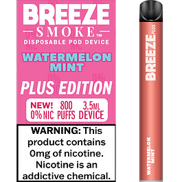 Breeze Plus 3.5mL 650 mAh 0% Salt Nicotine 800 Puffs - Display of 10 (MSRP $7.99 Each) - SMDistro