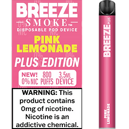 Breeze Plus 3.5mL 650 mAh 0% Salt Nicotine 800 Puffs - Display of 10 (MSRP $7.99 Each) - SMDistro