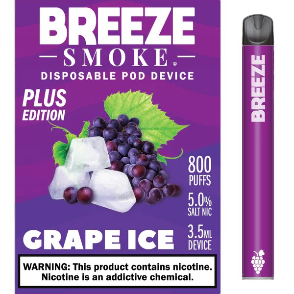 Breeze Plus 3.5mL 650 mAh 5% Salt Nicotine 800 Puffs - Display of 10 (MSRP $7.99 Each) - SMDistro