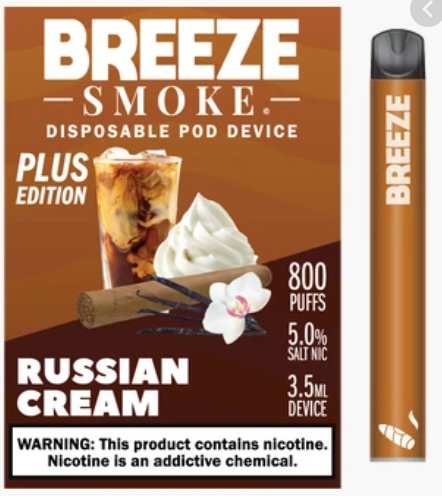 Breeze Plus 3.5mL 650 mAh 5% Salt Nicotine 800 Puffs - Display of 10 (MSRP $7.99 Each) - SMDistro